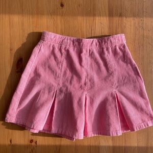 BDG Pink Corduroy Pleated Mini Skirt